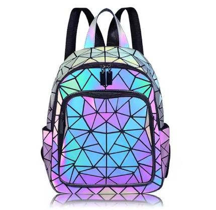 PARACOSMIC Geometric Holographic Reflective Backpack