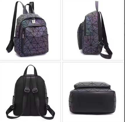 PARACOSMIC Geometric Holographic Reflective Backpack