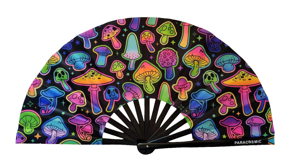 PARACOSMIC UV Foldable Hand Fan - Psy Mushroom