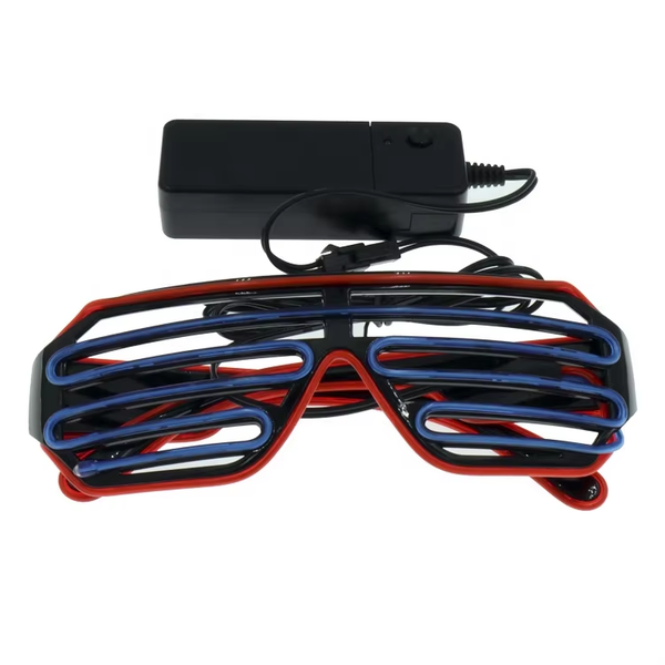 PARACOSMIC Light Up Shutter Shades - Blue & Red