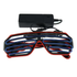 PARACOSMIC Light Up Shutter Shades - Blue & Red