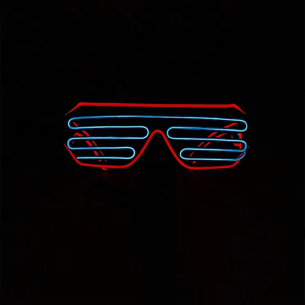 PARACOSMIC Light Up Shutter Shades - Blue & Red