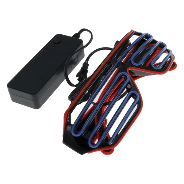 PARACOSMIC Light Up Shutter Shades - Blue & Red