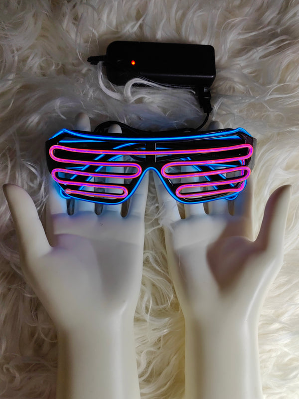 PARACOSMIC Light Up Shutter Shades - Pink & Blue