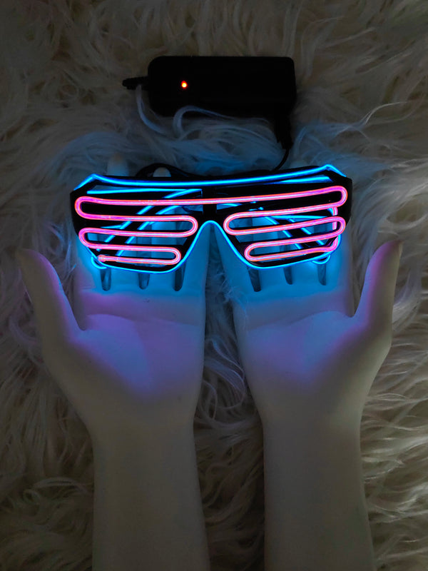 PARACOSMIC Light Up Shutter Shades - Pink & Blue