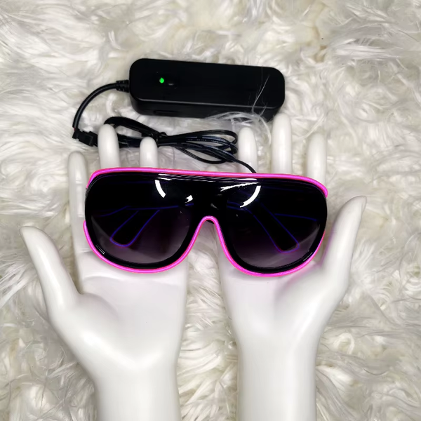 PARACOSMIC Light Up Aviator Sunglasses - Pink